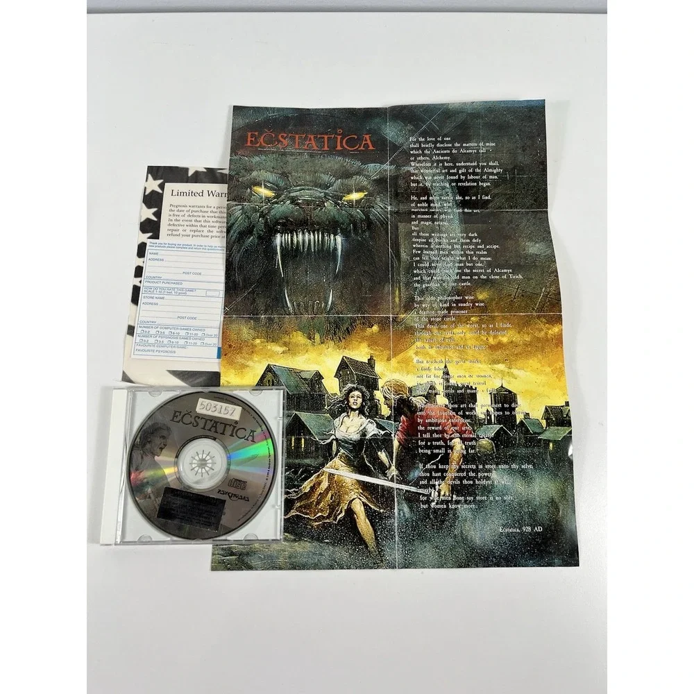 Ecstatica Big Box PC CD-ROM Vintage Horror Adventure Game 1994